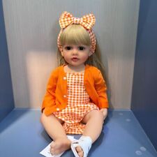 Full Body Vinyl Girl Reborn Baby Doll Realistic Toddler Dolls Blonde Hair Gift