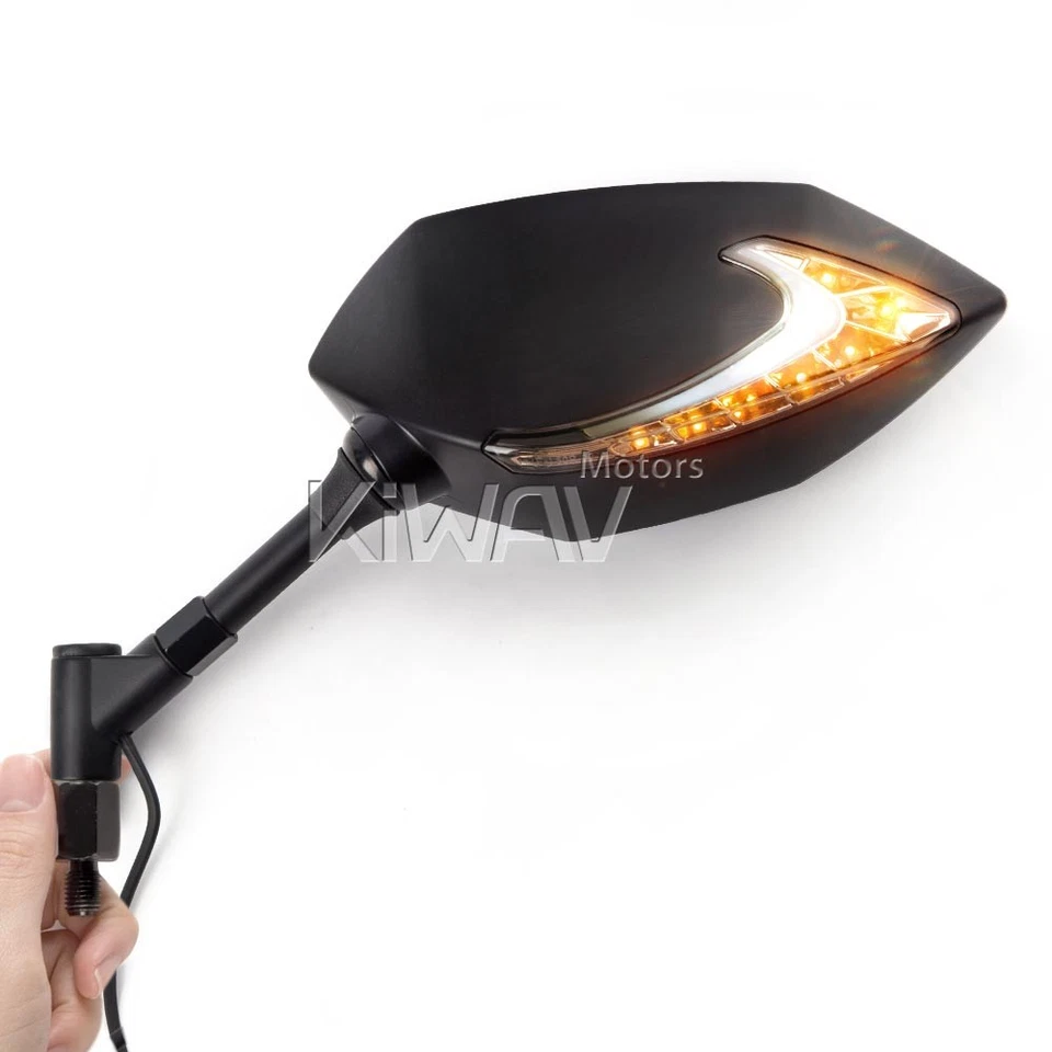 Espejos retrovisores LED Lucifer intermitentes + funcionamiento 1,5 paso 10 mm se adapta a gemelos BMW F650 Foto 1 de 4