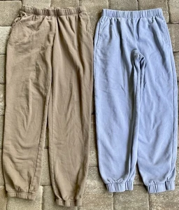 Good American Elastic Waist Tan Sweatpants Women’s 2 & John Galt Small S Blue - Picture 1 of 5