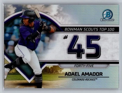 2023 Bowman #BTP-45 Adael Amador Bowman Scouts Top 100 - Image 1 of 2