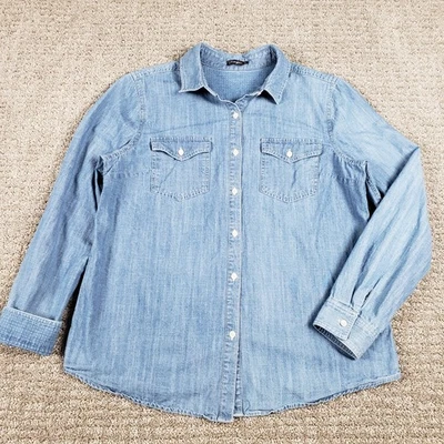 Camisa vaquera J McLaughlin para mujer mediana azul abotonada informal occidental Foto 1 de 4