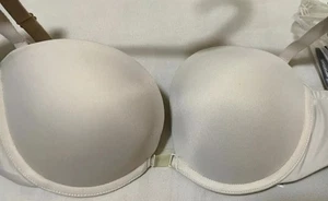 M&S PADDED 100 WAYS TO WEAR CUTAWAY STRAPLESS PUSH UP BRA In NUDE size 34DD - Picture 1 of 11
