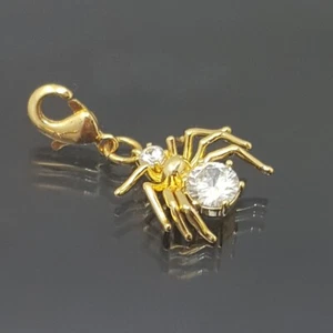 18K Gold Filled Stunning Italian Simulated Diamond 18ct GF Insect Charm 15mm - Picture 1 of 9