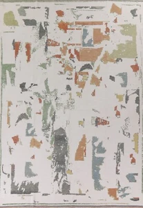 Vegetable Dye Ivory Abstract Oushak Modern Artistic Turkish Handmade Rug 9'x13' - Picture 1 of 12