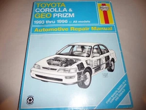 HAYNES 92036 TOYOTA COROLLA & GEO PRISM 1993 THRU 1996 REPAIR MANUAL - FREE SHIP - Foto 1 di 6