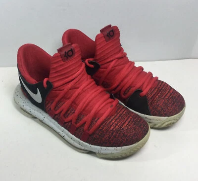 Zapatos de baloncesto Nike Zoom KD 10 Kevin Durant niños 6,5 años rojos con cordones 918365-600 Foto 1 de 4