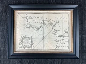 Antique 18th Century Map Strait of Gibraltar Spain Portugal London Magazine - Picture 1 of 5