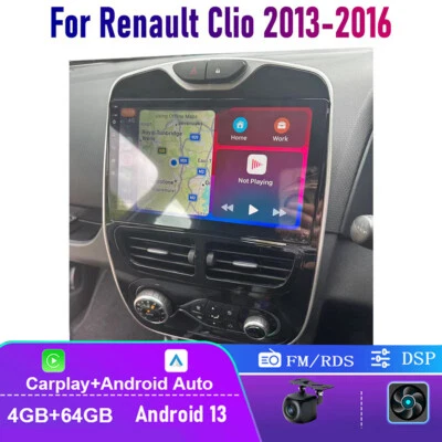 9'' Car Radio AM Head Unit For Renault Clio 2013-2016 Apple Carplay Android Auto - Image 1 of 4