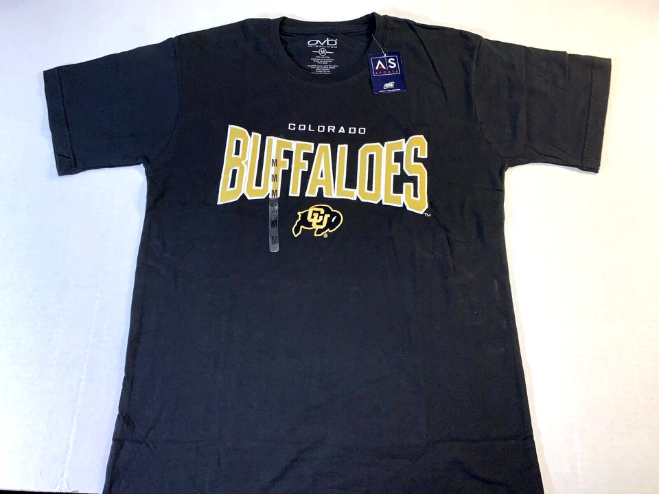 University of Colorado Buffaloes Mascot Embroidered Black T-Shirt New! MEDIUM - Image 1 of 1