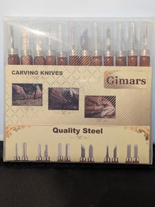 Gimars 12 Piece Set Carbon Steel Wood Carving Tools Knife Kit w/pouch - Picture 1 of 2