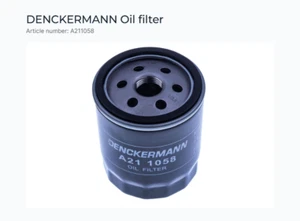 Oil filter for ALFA ROMEO CITROEN FIAT PEUGEOT TOYOTA JEEP DENCKERMANN A211058 - Picture 1 of 2