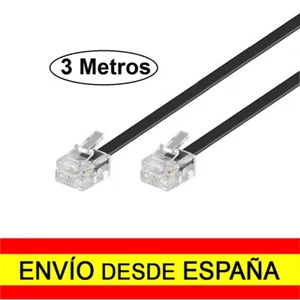 Cable Modular Conexión Telefónica RJ11 Macho Macho Teléfono 3 Metros Plano a0512 - Imagen 1 de 1