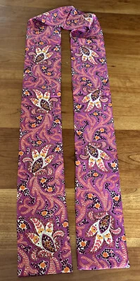 Talbots 67 Pulgadas Rosa Naranja Seda Fina Bufanda Estampado Paisley Dos Capas Faltan Etiquetas Foto 1 de 4