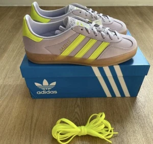 Adidas Gazelle Indoor - Femme - Violet clair/jaune - UK 4,5 - Photo 1/5