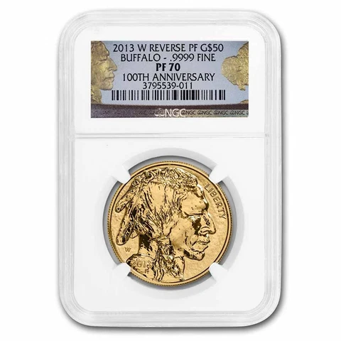 2013-W 1 oz Reverse Proof Gold Buffalo PF-70 NGC (100th Anniv) - SKU#250362 Cover