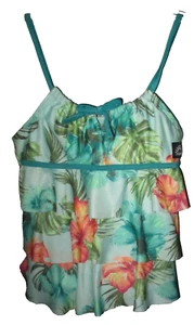 JUSTICE Swimsuit Girls 2-Piece Size 10 M Bright Multi-Color Hawaiian Print - Picture 1 of 5