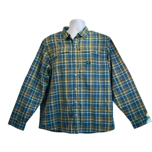 Camisa L.L.Bean Para Hombres L Azul/Amarillo Mangas Largas Botón Bolsillo Preppy - Imagen 1 de 12