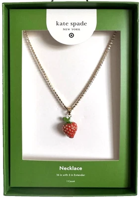 Collar Tenis Kate Spade New York X Target Tono Dorado y Rojo Dije NUEVO en CAJA Foto 1 de 4
