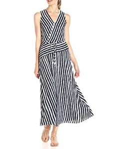 Armani Exchange Damen Wickel Visitar › Streifen bedruckt Maxikleid gestreift 10 - Bild 1 von 17