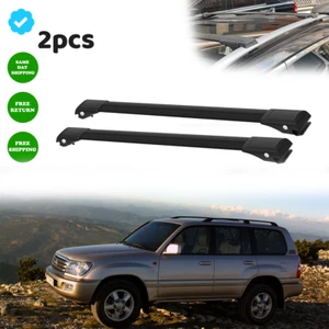 Cross Bar For Toyota Land Cruiser Amazon J100 1998-2007 Bars Roof Rack Black Set - Picture 1 of 20