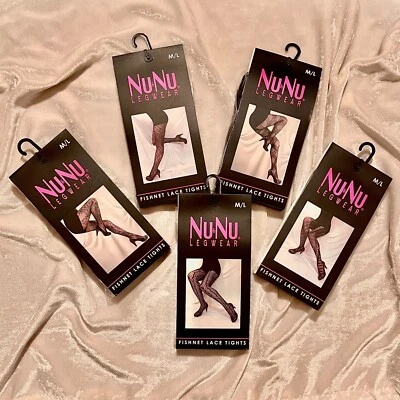 Новый в коробке Nu & Nu черный рыболовная сеть кружева колготки размер M/L, 5 различных стилей - Изображение 1 из 4