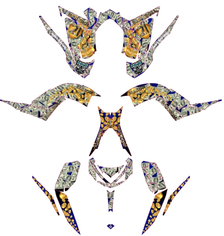 Подходит для Yamaha Raptor 700R графический набор 2013 до 2024 наклейки набор - Изображение 1 из 1