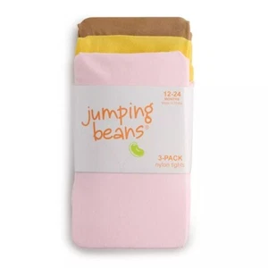 NIP Toddler Jumping Beans 3 Pack Lightweight Tights Brown/Yellow/Pink Size 2T-4T - Picture 1 of 1
