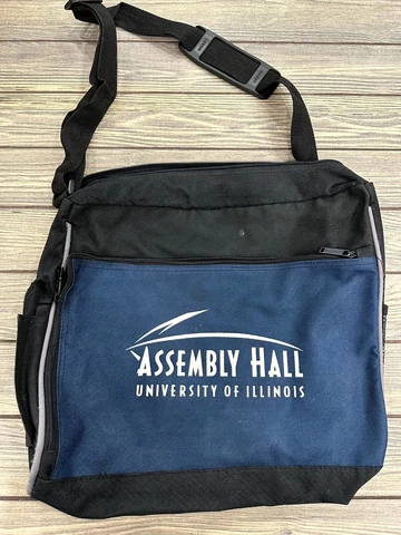 Assembly Hall University of Illinois Messenger Strap Bag 15x15" Blue Cover