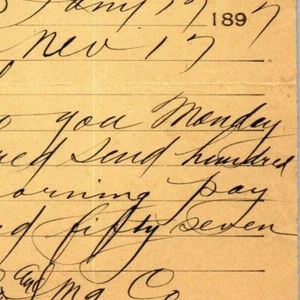 Scarce Vintage 1897 Western Union Telegraph "Bullion to You Monday About..." - Picture 1 of 3