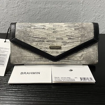 Brahmin Veronica Envelope Wallet FAIREST GREY WHITECAP Genuine Leather NWT - Image 1 of 4