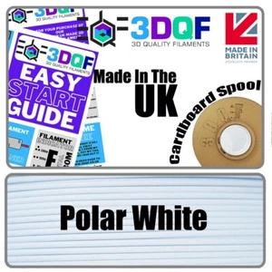 UK Manufactured Polar White 3D Printing Filament 1.75mm PLA 1KG - Picture 1 of 5