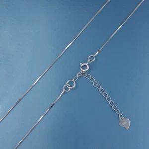 Collar de cadena de serpiente flexible de plata de ley de 0,8 mm extensor de bordillo 16" - 17,7" - Imagen 1 de 3