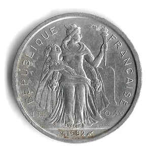 2 Francs Weltmünze Französisch-Polynesien 1982 - Auflage 1.000.200 - KM# 10 - Bild 1 von 2