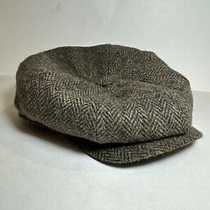 Harris Tweed Borges & Scott Cap Wool Hat Sz S /56cm Hand Woven from Scotland