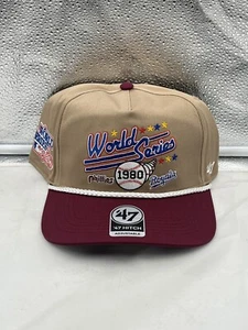 Phillies Vs. Royals 1980 World Series Dueling MLB '47 Khaki Hitch Adjustable Hat - Picture 1 of 5