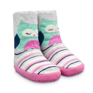Jumping Beans Owl Slipper Socks Slippers Toddler Girl 2T-4T Shoe Sizes 7-10 NEW - Picture 1 of 1
