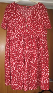 Size L 12- 14 Red & White Maternity Summer Beach Holiday Dress High Street Brand - Picture 1 of 4