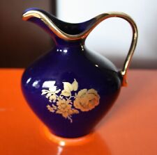 zierliche Vase mit Rosendekor, Kobalt, Golddekor, 10 cm, Handarbeit, royal KPM