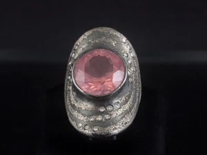 Zobel Rosenquarz Brillant Ring ca. 9,41ct 13,3g 925/- Silber & Platin - Bild 1 von 9