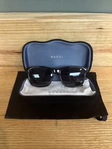 GUCCI GG0746S 001 Black Shiny Grey Square 57 mm Men's Sunglasses 57-17 145 - Picture 1 of 9