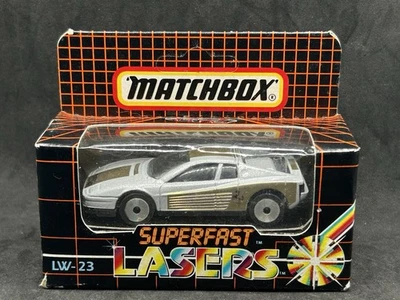 Matchbox Superfast Lasers LW 23 Ferrari Testarossa Grey *HTF MISB Unpunched - Image 1 of 4