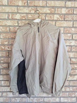 Kenpo Men’s  Lined Rain Windbreaker Full Zip Jacket Beige With Black Size Large - Image 1 of 4