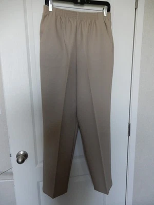 DONNKENNY KHAKI SIZE 16 DRESS PANTS ELASTIC WAIST SIDE POCKETS - Image 1 of 4