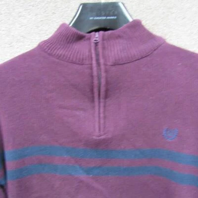 MENS CHAPS 100% COTTON ZIPPED CREW NECK JUMPER UK SIZE L REF (NC04758) - Image 1 of 4