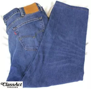 Levis 541 Pantalones de mezclilla Big E azul mezcla algodón etiqueta de mezclilla talla 40X30 (40X26) - Imagen 1 de 12