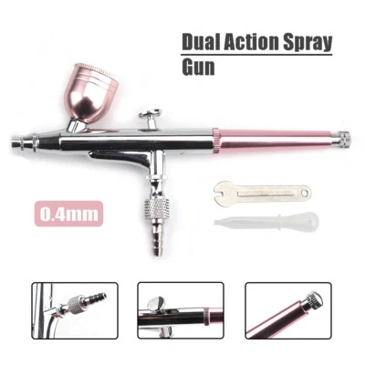 0.4mm Airbrush Air Compressor Kit Dual Action Craft Cake Paint Art Spray Gun - Image 1 of 4