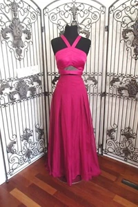 SR672 LA FEMME SZ 2 MAGENTA $415 2 PC PARTY BRIDESMAID PROM FORMAL GOWN DRESS - Picture 1 of 9