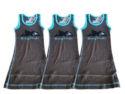 3 x Wholesale Women Girls Tank Sleeveless Tops Pyjama Tops Nightwear Shirts D154 - Image 1 of 4