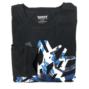 Timberland Hombre Manga larga Logotipo del árbol Camiseta negra Ringer A29HK - Imagen 1 de 3