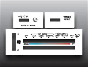 1978-1988 Chevrolet Monte Carlo El Camino White Heater Control Overlay HVAC - Picture 1 of 1